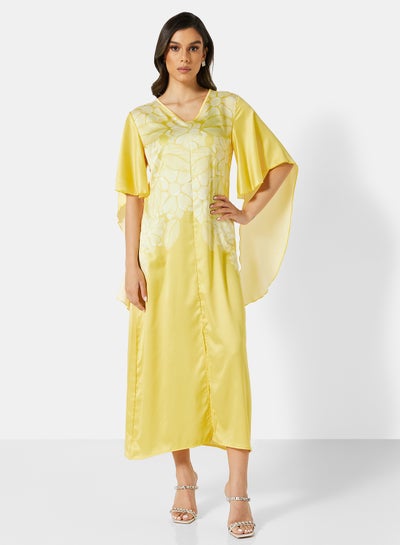 Buy Front Slit Dress Yellow in Saudi Arabia