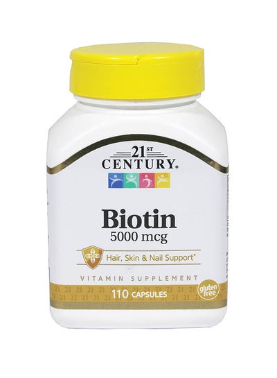 Buy Biotin Dietary Supplement 5000 mcg - 110 Capsules in UAE