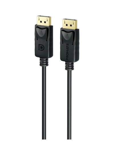 Buy Display Port Cable With HD 8K@60Hz Display 32.4Gbps Bandwidth And 2m Slim Cable Black in Egypt