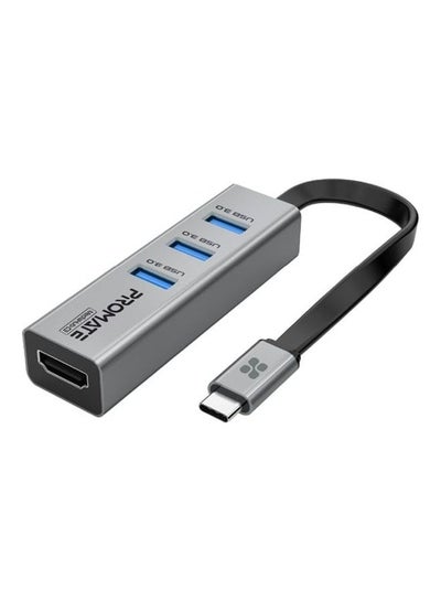 اشتري USB-C Hub HDMI Adapter With 3 USB 3.0 Ports, 5GBPS Sync Charge And 4k HDMI 30hz Port, Mediahub-c3 black في السعودية