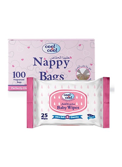 Buy Nappy Bags 100's+Baby Wipes 25's in UAE
