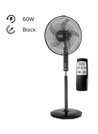 Buy Pedestal Stand Fan with Remote 60.0 W FS1620R-B5 Black in Saudi Arabia