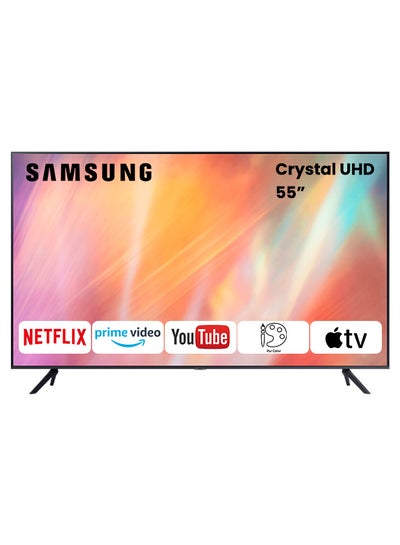 اشتري تلفزيون ذكي بدقة Crystal UHD LED OS 4K مسطح مقاس 55 بوصة 55AU7000UXZN/55AU7000 رمادي تيتان في الامارات