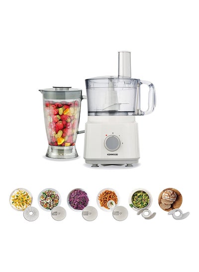 Buy Food Processor Multi-Functional With 3 Interchangeable Disks, Blender, Whisk, Dough Maker 1.8 L 750.0 W FDP03.C0WH White in UAE
