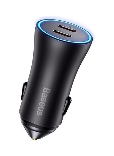 Buy Fast Car Charger PD 40W Dual USB C Ports Fast Charging Car Power Adapter for iPhone 14/iPhone 14 Pro/iPhone 14 Pro Max/13 Pro Max/13/12/11, New iPad 9, iPad mini 6 2021,Galaxy S22 and more Black in UAE