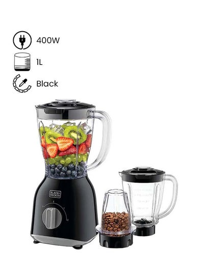 Buy Blender With 2 X Blender Jars & Grinder Mill 1.0 L 400.0 W BX365PR-B5 Black in Saudi Arabia