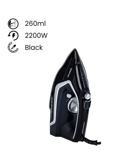 Buy Ceramic Steam Iron, Wet & Dry Iron| 360 Swivel Cord | 2200W Steam Iron with Self Cleaning Function | Steam Iron with Adjustable Thermostat 0.26 L 2200.0 W GSI24024 Black in UAE