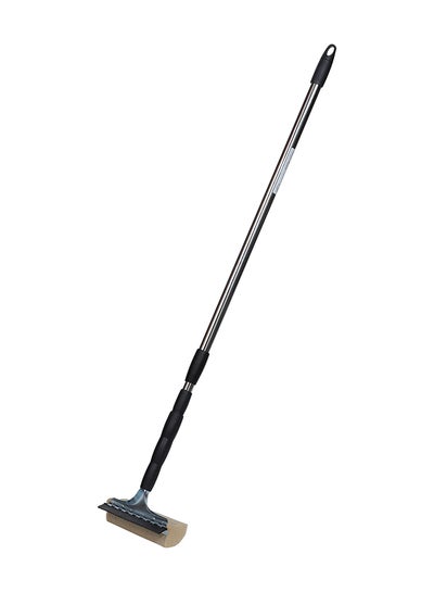 Buy Window Washer Squeegee With Sponge And Chrome Telescopic Handle Black/Grey 20cm in UAE