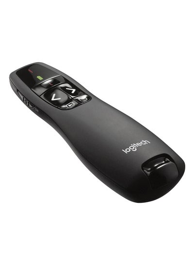 Buy R400 Wireless Presentation Remote, 2.4 GHz, USB-Receiver, Red Laser Pointer, 15-Meter Operating Range, 6 Buttons, Intuitive Slideshow Control, Battery Indicator, PC Black in Egypt