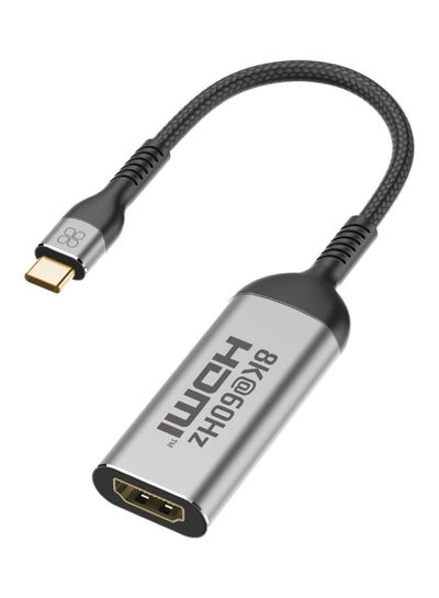 Buy Type-C To HDMI Adapter With 8K 60Hz Port 48Gbps Transfer Speed And 10000+ Bend Lifespan Black in UAE