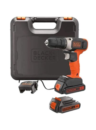 Buy Cordless Drill Driver With 2 Batteries (1.5Ah Li-Ion) And Charger In Kitbox 18V BCD001C2K-GB Orange/Black in Saudi Arabia