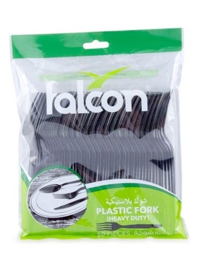 Buy Plastic Fork (1 Pack x 50 Pieces) Black in UAE