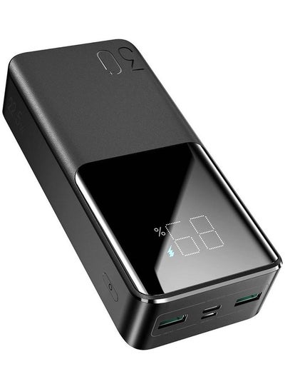 Buy 30000 mAh 30000mAh 2 Input 3 Output Power Bank Big LED Display PD 3.0 QC 3.0 External Battery Charger Black in UAE