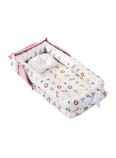 Buy Baby Crib For Napping And Traveling Portable And Foldable Crib Bag With Pearl Cotton Filling Suitable From New Born To 12 Months White/Pink/Brown in UAE