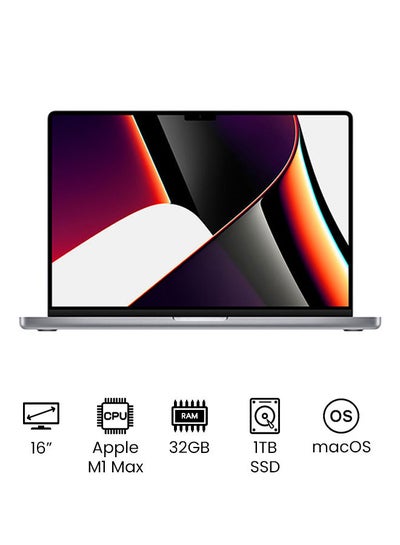 اشتري MacBook Pro MK1A3 16-Inch Liquid Retina XDR Display Apple M1 Max Chip With 10-Core CPU And 32-Core GPU/32GB RAM/1TB SSD/English Keyboard Space Grey في مصر