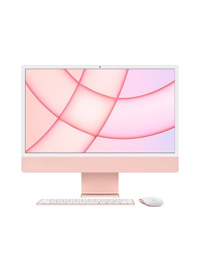 Buy iMac All In One Desktop With 24-Inch Retina 4.5K Display: M1 Chip With 8‑Core CPU And 8‑Core GPU Processer/8GB RAM/256GB SSD/Integrated Graphics English/Arabic Pink in UAE