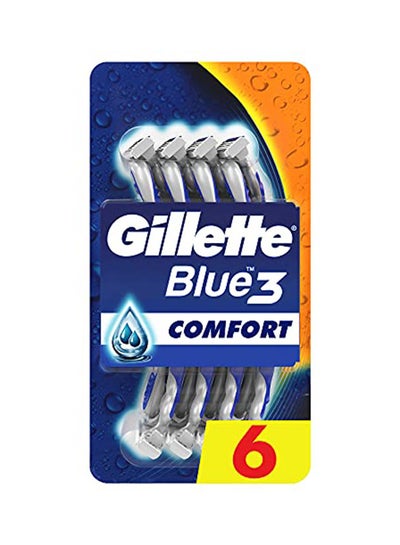 Buy Gillette Blue3 Comfort Men's Disposable Razors : 6 Razors in Egypt