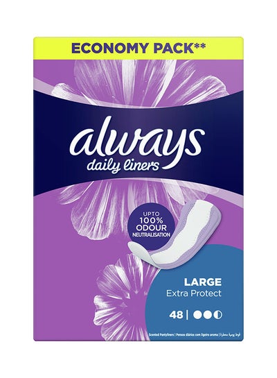 Buy Extra Protect Daily Liners, Large Scented, 48 Piece in Saudi Arabia
