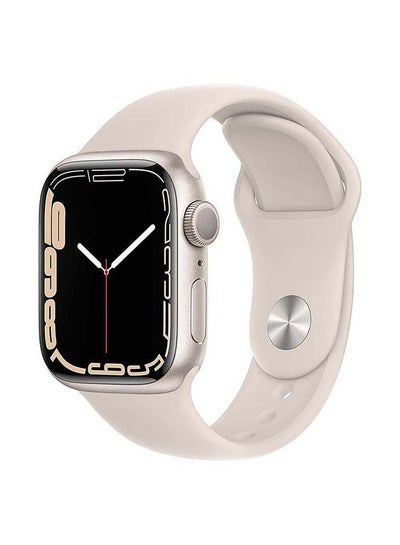 Buy Watch Series 7 GPS 41mm Aluminium Case With Sport Band Starlight in UAE