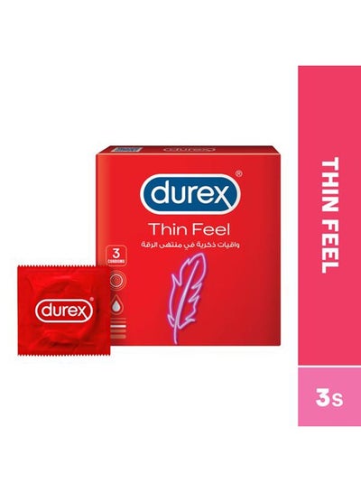 Buy Thin Feel Lubricated Condoms For Men 3 Pieces in Saudi Arabia