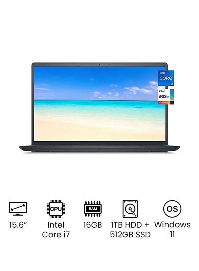 Buy 2022 Newest Inspiron 15 3000 Series 3511 Laptop With 15.6-Inch Full HD Touch Screen Display, 11th Gen Core i7-1165G7 Processor/16GB RAM/512GB SSD + 1TB HDD/Intel Xe Graphics/Windows 11/International Version English Black in UAE