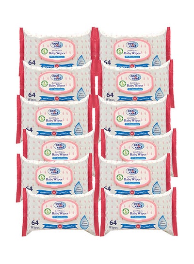 Buy Baby Water Wipes 64'S - Pack Of 12 in Saudi Arabia
