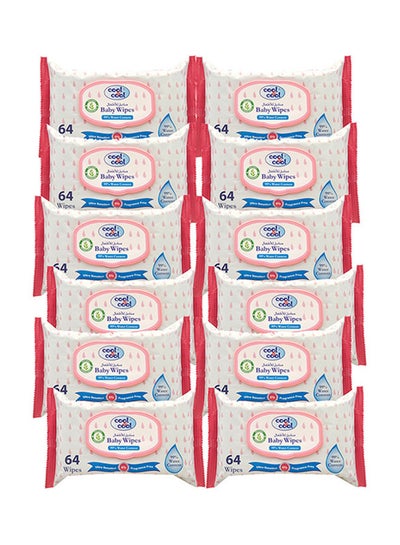 Buy Baby Water Wipes 64'S - Pack Of 12 in UAE