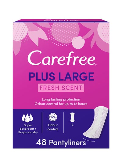 Buy Carefree Panty Liner Plus large Fresh Scent Pack of 48 Magenta in Egypt