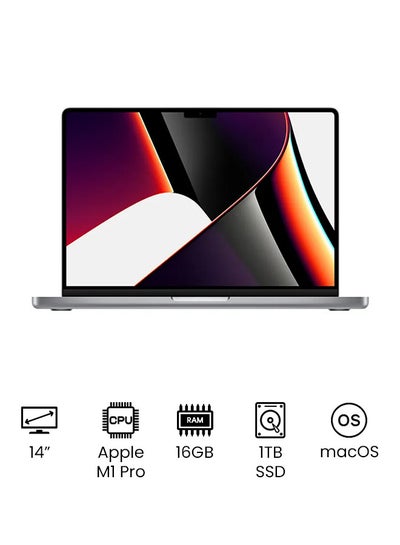 Buy MacBook Pro MKGQ3 14-Inch Liquid Retina XDR Display Apple M1 Pro Chip With 10-Core CPU And 16-Core GPU/16GB RAM/1TB SSD/English And Arabic Keyboard Space Grey in Saudi Arabia