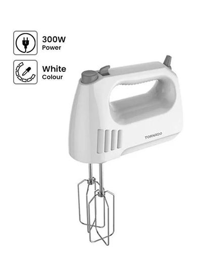 Buy TORNADO Hand Mixer , 4 Speeds, Turbo Speed, 300.0 W HM-300T White in Egypt