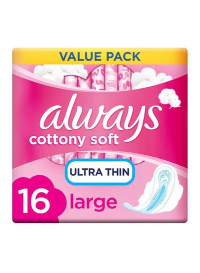 Buy Always Cotton Soft Ultra Thin Long Sanitary Pads 16 Pieces in UAE