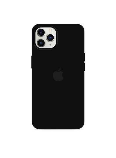 Buy Silicone Cover Case for iphone 12 Pro Max Black in Saudi Arabia
