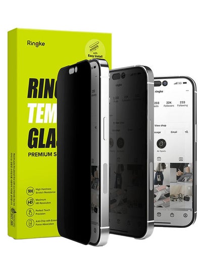 Buy Privacy Tempered Glass For iPhone 14 Pro Max Screen Protector Full Coverage 9H Hardness Shatterproof Black in UAE