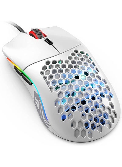 Buy Glorious Model O - Minus Wired Gaming Mouse - RGB 58g Superlight Ergonomic Gaming Mouse - Backlit Honeycomb Shell Design Gaming Mice (Matte White) in Saudi Arabia
