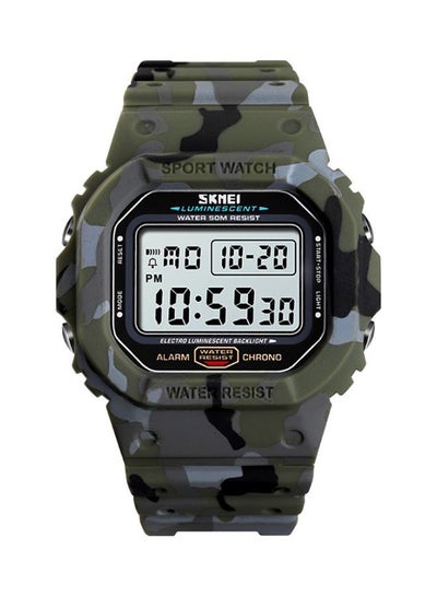 Buy Men's Water Resistant Digital Sport Watch 1471 - 50 mm - Camouflage in UAE