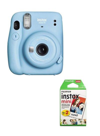 Buy Sky blue Instax Mini 11 Instant Film Camera With Pack Of 20 Film Blue in UAE