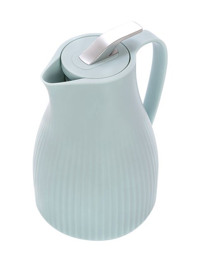 Buy Plastic Vacuum Flask 1L Blue/Silver 1Liters in Saudi Arabia