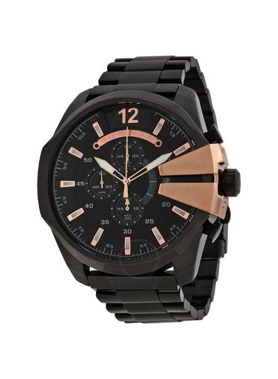 Buy Men's Mega Chief Round Shape Stainless Steel Chronograph Wrist Watch 59 mm - Black - DZ4309 in Egypt