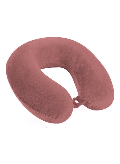 اشتري Travel U-Shape Neck Pillow مخمل وردي 30x25x10سم في السعودية