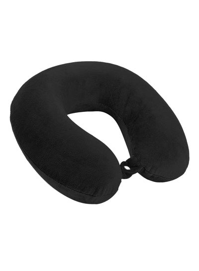 Buy Velvet Neck and Travel Pillow Velvet Black 30 x 25 x 10cm in UAE
