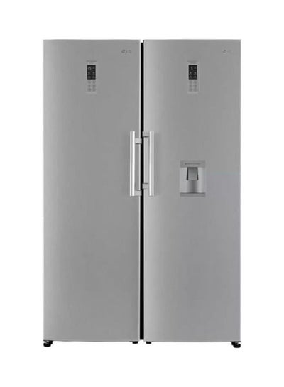 Buy 708 Liter Fridge & Freezer No Frost Twins Cooling System with Water Dispenser Inverter Compressor Platinum (International Version) GCB414ELFM/GC-F411ELDM Silver in UAE