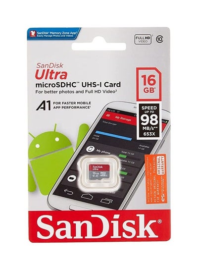 اشتري Ultra MicroSDHC C10 A1 UHS1 98MBs R 4x6 10YSDSQUAR016GGN6MN 16.0 GB في الامارات