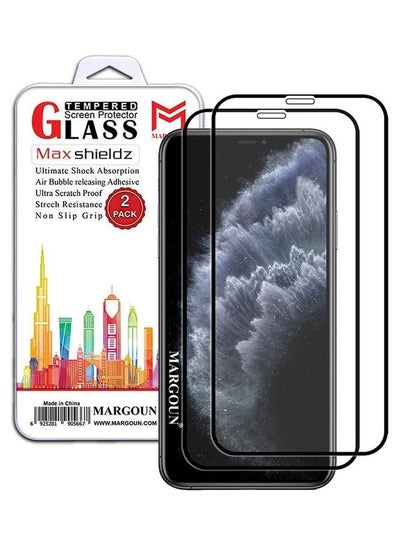 Buy 2-Pack for iPhone 11 Pro Screen Protector Ceramic Film Anti Scratch Shatterproof Glass 12D Edge to Edge Full Coverage Clear/Black in UAE