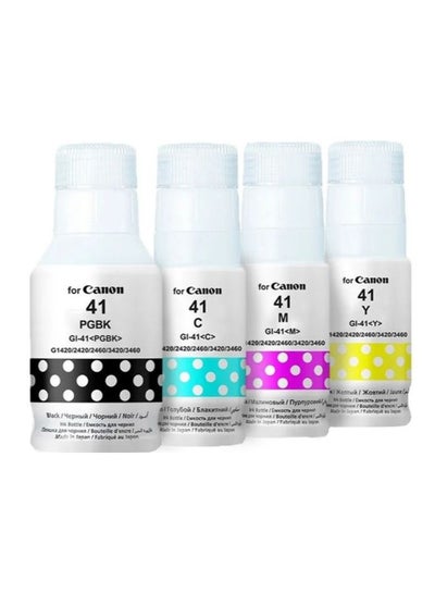 اشتري GI-41 All Colors Bottle Ink Cartridge Pack Of 4 Multicolour في السعودية