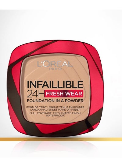Buy Infaillible 24H Fresh Wear Foundation In A Powder - Waterproof, Full Matte Coverage Transferproof Makeup 120 Vanilla in UAE