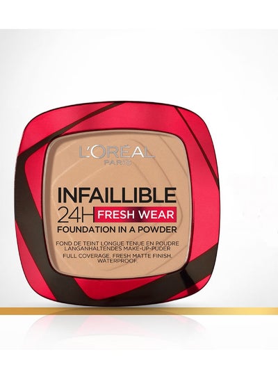 Buy Infaillible 24H Fresh Wear Foundation In A Powder - Waterproof, Full Matte Coverage Transferproof Makeup 140 Golden Beige in Saudi Arabia
