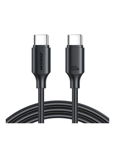 Buy Cable USB C To USB C 480mbs 60w 1m Black in Egypt