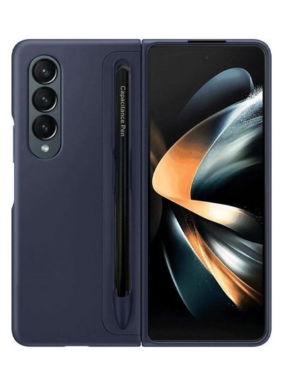 اشتري Samsung Galaxy Z Fold 3 5G Case with Pen Hard PC Shockproof Cover with Built-in Pen Holder Slot Blue في الامارات