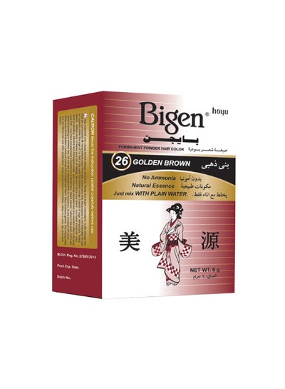 Buy Bigen Permanent Powder Hair Color Golden Brown NO.26 in Egypt