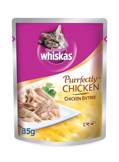 Buy Purrfectly Chicken Entree Wet Cat Food Pouch 85grams in UAE